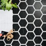 Zemira Nero Black 9" Hexagon