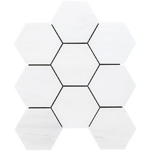 Bianco Dolomite Premium 4" Hexagon Polished