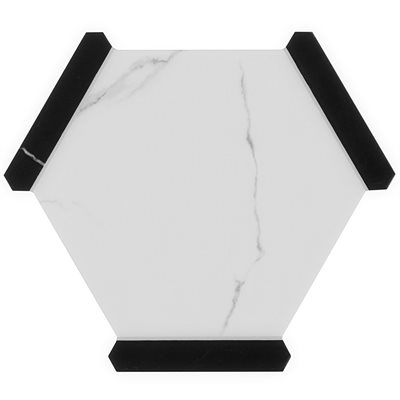 Zemira Bianco White 9" Hexagon