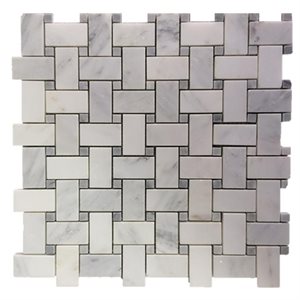Basket Weave Asian Statuary Honed with Lady Gray Dot