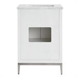 Bungalow 24" White and Silver Bathroom Vanity with Carrara Marble Countertop and Basin