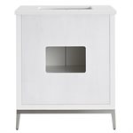 Bungalow 30" White and Silver Bathroom Vanity with Pure White Quartz Countertop and Basin