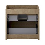 KIT - Duo Blonde Wood 24" Single Vanity with Integrated Black Ceramic Top