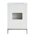 Bungalow 24" White and Silver Bathroom Vanity with Pure White Quartz Countertop and Basin