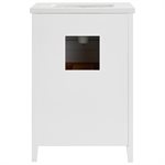 Iconic 24" White and Silver Vanity with Pure White Quartz Top