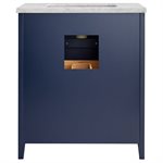 Iconic 30" Navy and Gold Vanity with Carrara Marble Top