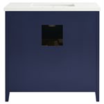 Iconic 36" Navy and Gold Vanity with Pure White Quartz Top