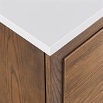 Lowell 30" Woodgrain Bathroom Vanity with Pure White Quartz Countertop and Basin