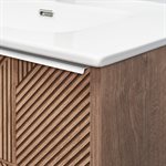 Kora Geo Faux Fluted 32" Single Vanity with Integrated White Ceramic Top & Silver Handles