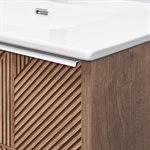 Kora Geo Faux Fluted 40" Single Vanity with Integrated White Ceramic Top & Silver Handles