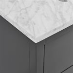 Iconic 36" Charcoal and Gold Vanity with Carrara Marble Top