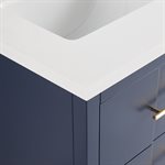 Iconic 24" Navy and Gold Vanity with Pure White Quartz Top