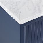 Bungalow 24" Navy and Gold Bathroom Vanity with Carrara Marble Countertop and Basin