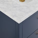 Iconic 30" Navy and Gold Vanity with Carrara Marble Top