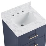 Iconic 24" Navy and Gold Vanity with Carrara Marble Top