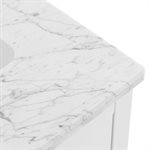 Iconic 24" White and Silver Vanity with Carrara Marble Top