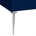 Alma Blue 30" Vanity w / Chrome Legs & Knobs with Integrated White Solid Surface Top