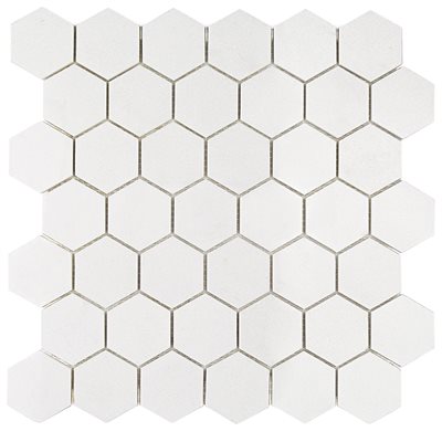 White Thassos 2" Hexagon