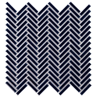 Motek Royal Blue Crackled Glossy Herringbone