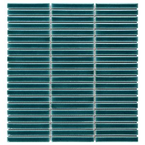 Motek Teal Crackled Glossy Tri Stacked