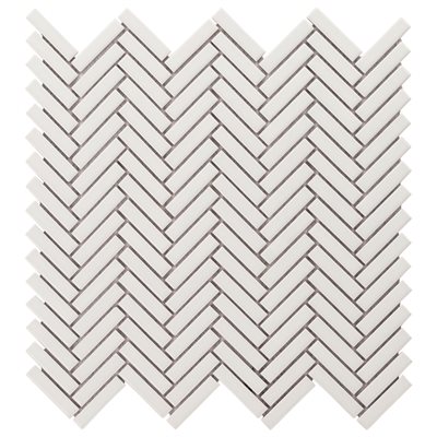 Motek White Glossy Herringbone