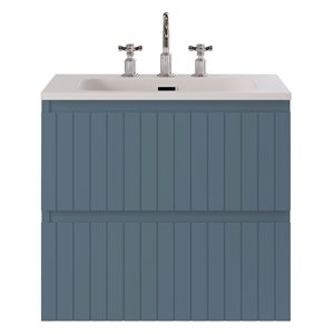 KIT - Adeline Denim 24" Single Vanity with Integrated Solid Surface Top
