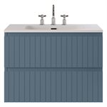 KIT - Adeline Denim 30" Single Vanity with Integrated Solid Surface Top