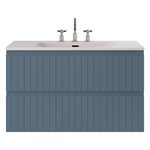 KIT - Adeline Denim 36" Single Vanity with Integrated Solid Surface Top