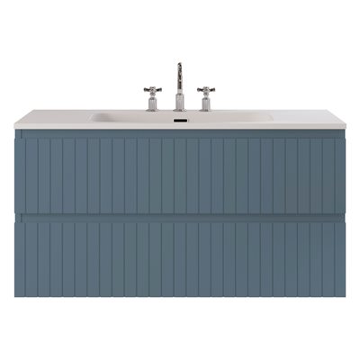 KIT - Adeline Denim 42" Single Vanity with Integrated Solid Surface Top