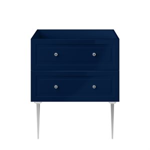 Alma Blue 30" Vanity with Chrome Legs & Knobs without Top