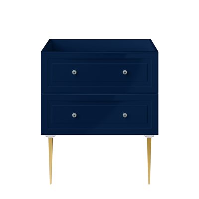 Alma Blue 30" Vanity with Gold Legs & Knobs without Top