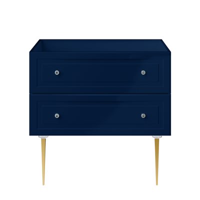 Alma Blue 36" Vanity with Gold Legs & Knobs without Top