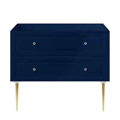 Alma Blue 42" Vanity with Gold Legs & Knobs without Top