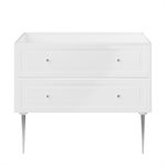 Alma White 42" Vanity with Chrome Legs & Knobs without Top