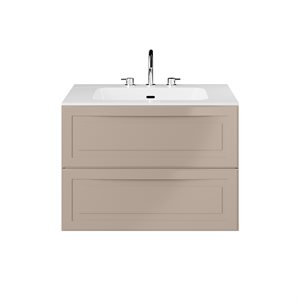 Alma Taupe 30" Vanity with Integrated White Solid Surface Top