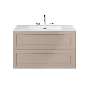 Alma Taupe 36" Vanity with Integrated White Solid Surface Top