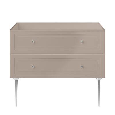 Alma Taupe 42" Single Vanity with Chrome Legs & Knobs without Top