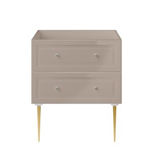 Alma Taupe 30" Single Vanity with Gold Legs & Knobs without Top