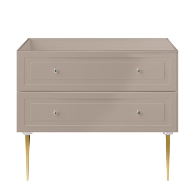 Alma Taupe 42" Single Vanity with Gold Legs & Knobs without Top