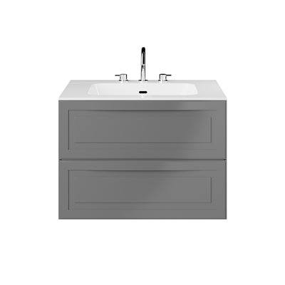 Alma Gray 30" Single Vanity with Integrated White Solid Surface Top