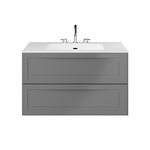 Alma Gray 36" Vanity with Integrated White Solid Surface Top