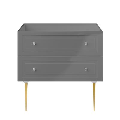 Alma Gray 36" Vanity with Gold Legs & Knobs without Top