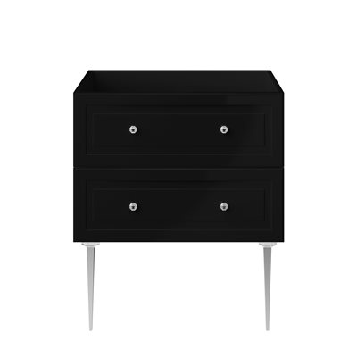 Alma Black 30" Vanity with Chrome Legs & Knobs without Top