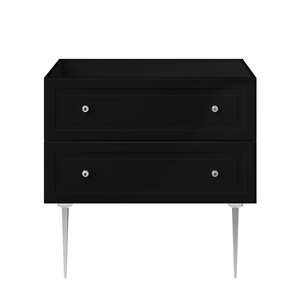 Alma Black 36" Vanity with Chrome Legs & Knobs without Top