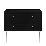 Alma Black 42" Vanity with Chrome Legs & Knobs without Top