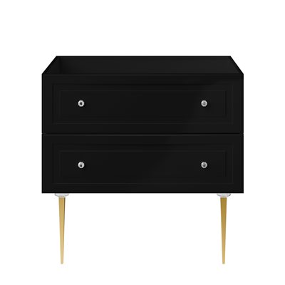 Alma Black 36" Vanity with Gold Legs & Knobs without Top