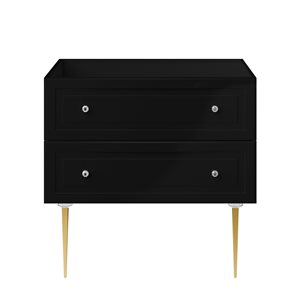 Alma Black 36" Vanity with Gold Legs & Knobs without Top