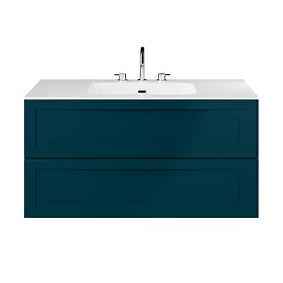 Alma Turquoise 42" Vanity with Integrated White Solid Surface Top