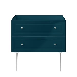 Alma Turquoise 36" Vanity with Chrome Legs & Knobs without Top