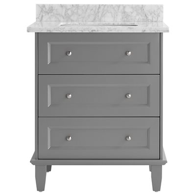 Nora Gray 30" Single Vanity with Carrara Marble Top